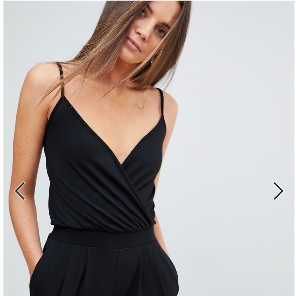 ASOS DESIGN Tall Cami Wrap Jumpsuit with Peg Leg